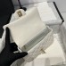 Chanel small Classic Flap with Handle Caviar Leather White Cream Gold Hardware Top Handle Shoulder Bag AS2431