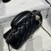 Chanel small Classic Flap with Handle Lambskin Black Gold Hardware Top Handle Shoulder Bag AS2431