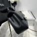 Chanel small Classic Flap with Handle Lambskin Black Gold Hardware Top Handle Shoulder Bag AS2431