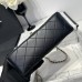 Chanel small Classic Flap with Handle Lambskin Black Gold Hardware Top Handle Shoulder Bag AS2431