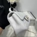 Chanel small Classic Flap with Handle Lambskin White Gold Hardware Top Handle Shoulder Bag AS2431