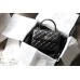 Chanel Trendy Flap Top Handle Bag 25cm Lambskin Black Silver Hardware Shoulder Bag A92236