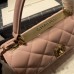 Chanel Trendy Flap Top Handle Bag 25cm Lambskin Light Pink light Gold Hardware Shoulder Bag A92236
