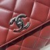 Chanel Trendy Flap Top Handle Bag 25cm Lambskin Red Silver Hardware Shoulder Bag A92236