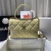 Chanel Trendy Flap Top Handle Bag 25cm Lambskin Yellow Light Gold Hardware Shoulder Bag A92236