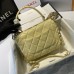 Chanel Trendy Flap Top Handle Bag 25cm Lambskin Yellow Light Gold Hardware Shoulder Bag A92236