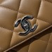 Chanel Trendy Flap Top Handle Bag 25cm Lambskin Camel Silver Hareware Shoulder Bag A92236