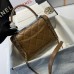 Chanel Trendy Flap Top Handle Bag 25cm Lambskin Camel Silver Hareware Shoulder Bag A92236