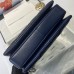 Chanel Trendy Flap Top Handle Bag 25cm Lambskin Blue Silver Hardware Shoulder Bag A92236