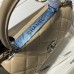Chanel Trendy Flap Top Handle Bag 25cm Lambskin Beige Silver Hardware Shoulder Bag A92236