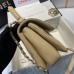 Chanel Trendy Flap Top Handle Bag 25cm Lambskin Beige Silver Hardware Shoulder Bag A92236