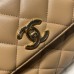 Chanel Trendy Flap Top Handle Bag 25cm Lambskin Dark Beige Light Gold Hardware Shoulder Bag A92236