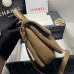 Chanel Trendy Flap Top Handle Bag 25cm Lambskin Dark Beige Light Gold Hardware Shoulder Bag A92236