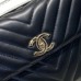 Chanel Trendy Flap Top Handle Bag 25cm Lambskin Black Light Gold Hardware Shoulder Bag A92236