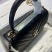 Chanel Trendy Flap Top Handle Bag 25cm Lambskin Black Light Gold Hardware Shoulder Bag A92236