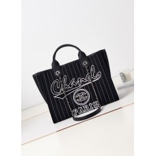 Chanel Deauville Canvas Tote Medium size Shoulder Bag AS3257