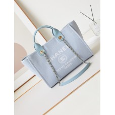 Chanel Deauville Canvas Tote Medium size Shoulder Bag AS3257