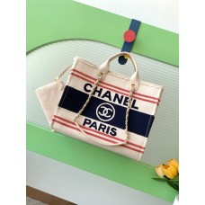 Chanel Deauville Canvas Tote Large size Shoulder Bag A66941