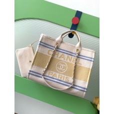 Chanel Deauville Canvas Tote Large size Shoulder Bag A66941