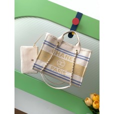 Chanel Deauville Canvas Tote Medium size Shoulder Bag AS3351