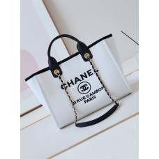 Chanel Deauville Canvas Tote Medium size Shoulder Bag AS3257
