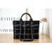 Chanel Deauville Canvas Tote Medium size Shoulder Bag