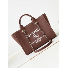 Chanel Deauville Canvas Tote Medium size Shoulder Bag AS3257