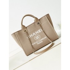 Chanel Deauville Canvas Tote Medium size Shoulder Bag AS3257