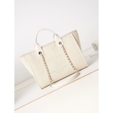 Chanel Deauville Canvas Tote Medium size Shoulder Bag AS3257