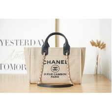Chanel Deauville Canvas Tote Medium size Shoulder Bag AS3257