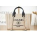 Chanel Deauville Canvas Tote Medium size Shoulder Bag AS3257