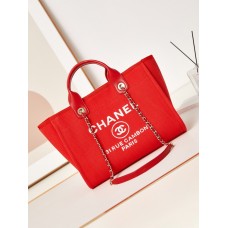 Chanel Deauville Canvas Tote Medium size Shoulder Bag AS3257