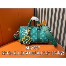 Louis Vuitton LV Keepall Bandouliere 25 M12687 Duffle Bag Shoulder Bag Luggage LLBGD09