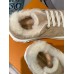 Louis Vuitton Fur Flat Lace Up Shoes Women's Shoes for Winter LSHED01
