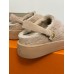 Louis Vuitton Fur Flat Shoes Women's Shoes for Winter LSHED06