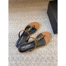 Yves Saint Lauren YSL Flat Shoes for Summer Women's Sandals Slides YSSHA09