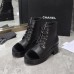 Chanel Women's Lace Up Shoes Heigh Heel Short Boots 5cm HXSCHD26