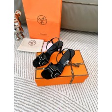 Hermes Heigh Heel Shoes for Summer 9.5cm Women's Sandals Slides HHSHEA23