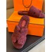 Hermes Fur Slides Women's Shoes for Winter HHSHEE01